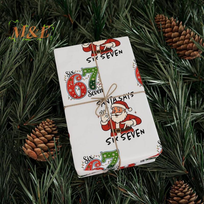 [M&E] กระดาษห่อคริสต์มาส 67, กระดาษห่อ 6 7, ห่อของขวัญคริสต์มาสตลก 67 สําหรับเด็ก, ซานต้า 67 [ใหม่]