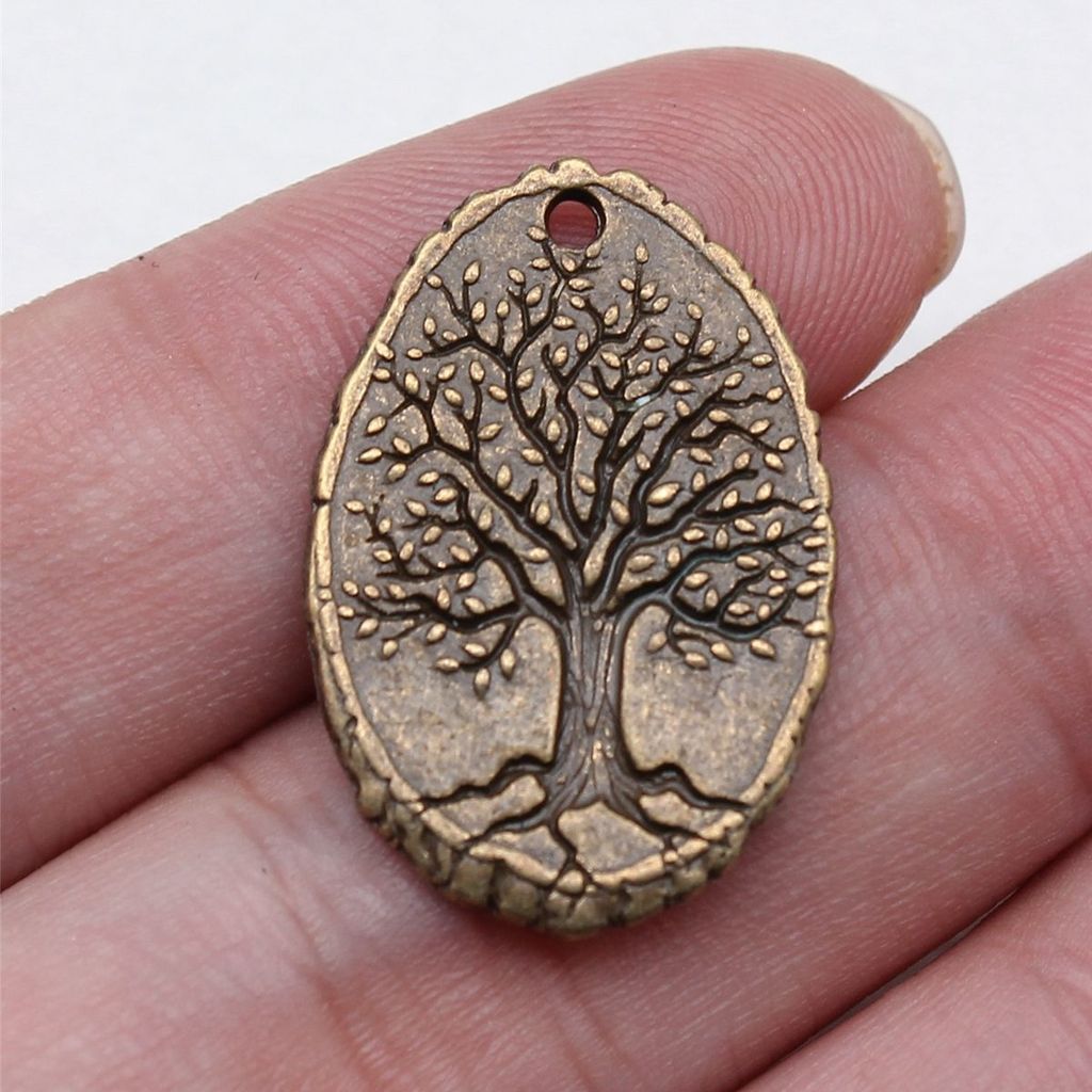 จี้ต้นไม้แห่งชีวิตโลหะผสม DIY จี้-oo04 เครื่องประดับจี้สร้อยคอ 26x17 มม.พวงกุญแจอุปกรณ์เสริม 9TMN