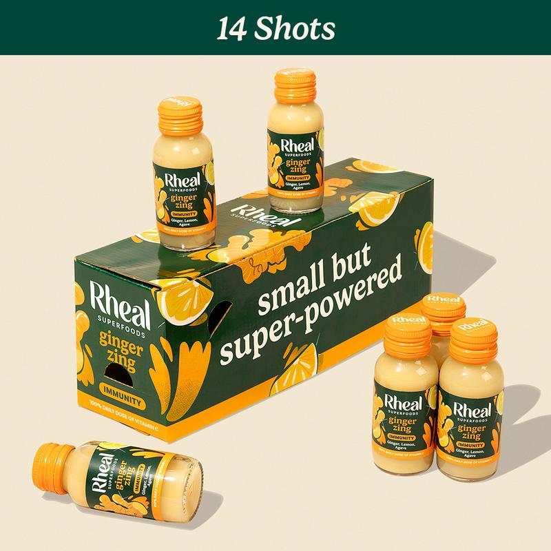 Rheal Ginger Zing Shot: ภูมิคุ้มกันและสุขภาพประจําวัน - จากธรรมชาติ ปราศจากกลูเตน วิตามินซีสูง (อุปท