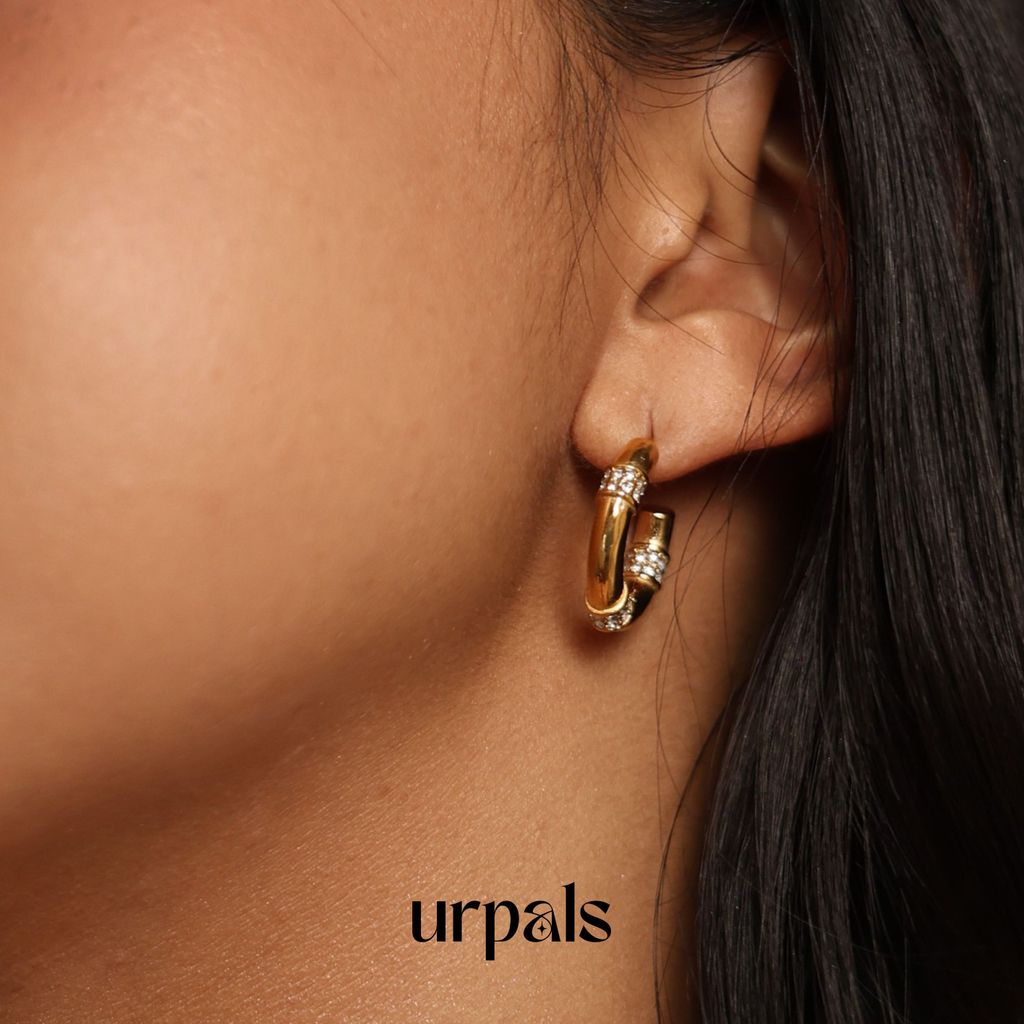 URPALS ต่างหู Stainless ชุบทอง18K ทนน้ำ ทนเหงื่อได้ดี