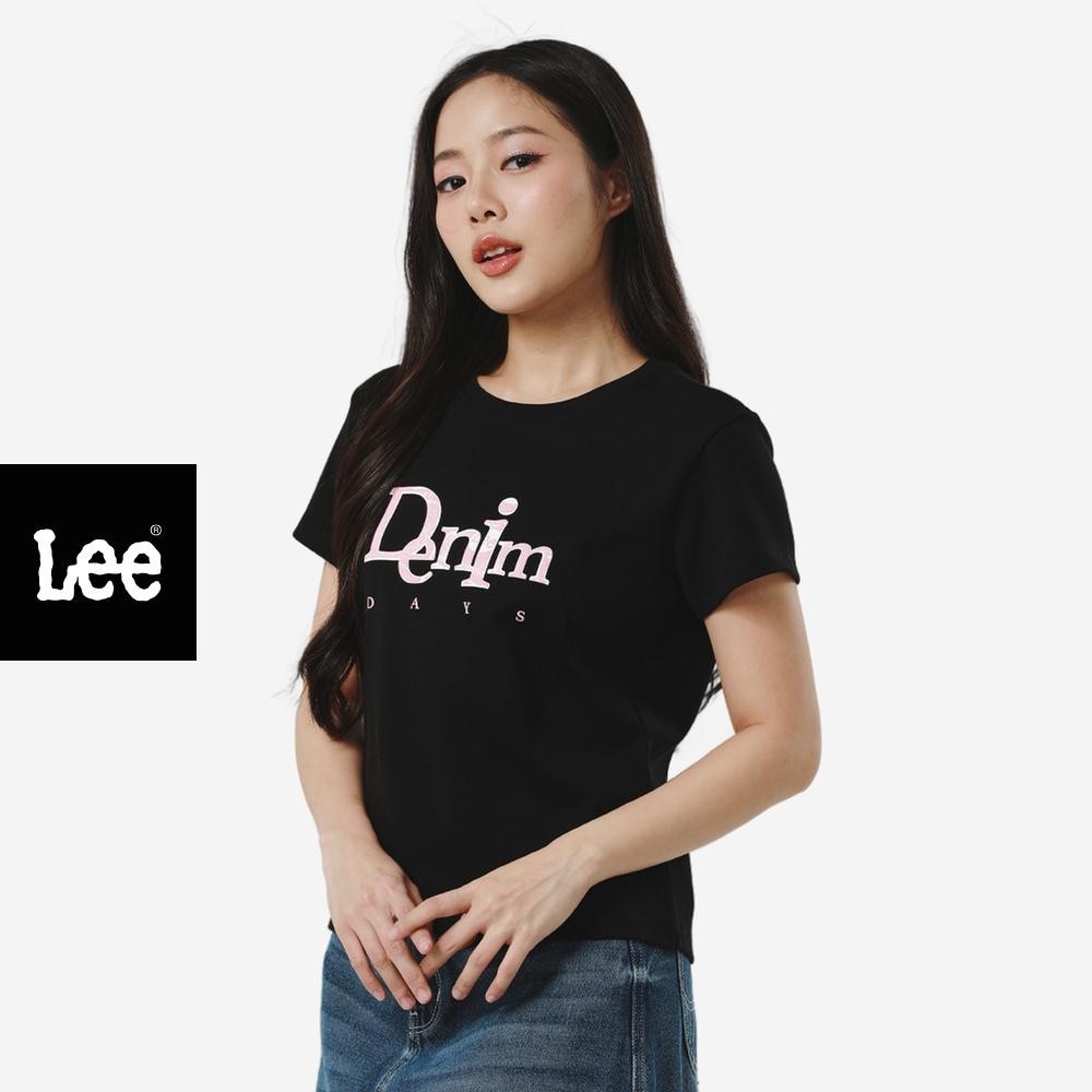 LEE เสื้อยืดแขนสั้นผู้หญิง รุ่น LE S325WTSSN13 สีดำ