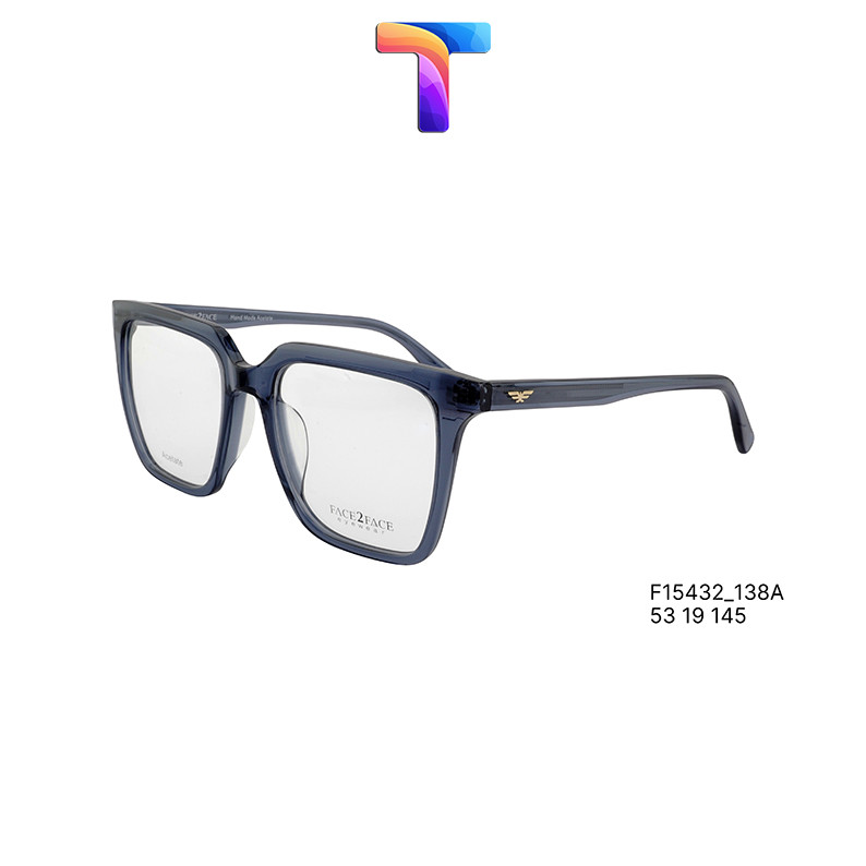 [ ของแท้ ] กรอบแว่นตาทรงสี่เหลี่ยมพลาสติก Acetate คุณภาพสูงสําหรับผู้ชายและผู้หญิง Face 2 Face F1543