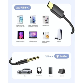 จัดส่งที่รวดเร็วUSB Type C ถึง 3.5 มม.แจ็คชาย AUX Audio Cable อะแดปเตอร์สําหรับหูฟังชุดหูฟังลําโพงรถ Aux สายไฟโทรศัพท์มือถือ