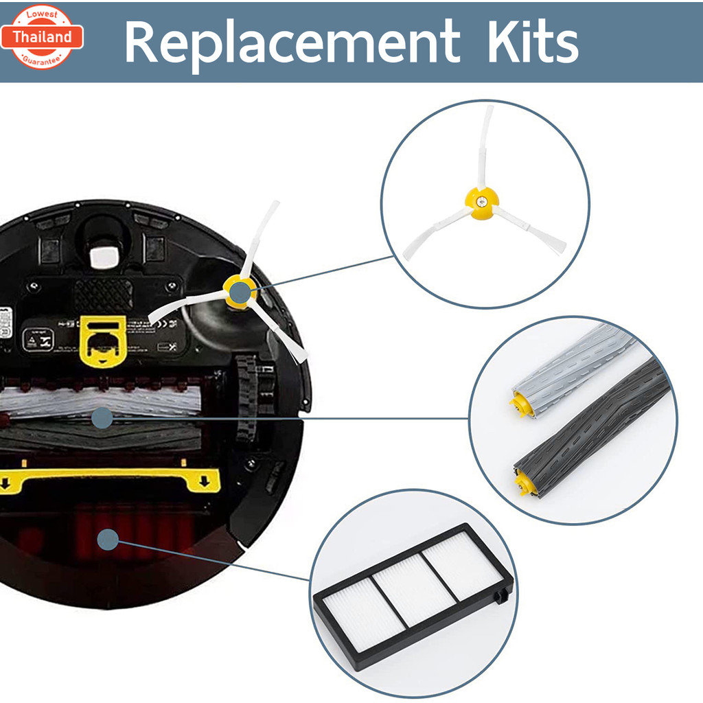 Orz - ชุดอะไหล่ Roomba 800 / 900 Series, ฟิลเตอร์, แปรงปัดข้าง, แปรงหลัก, อะไหล่หุ่นยนต์ดูดฝุ่น, ชุด