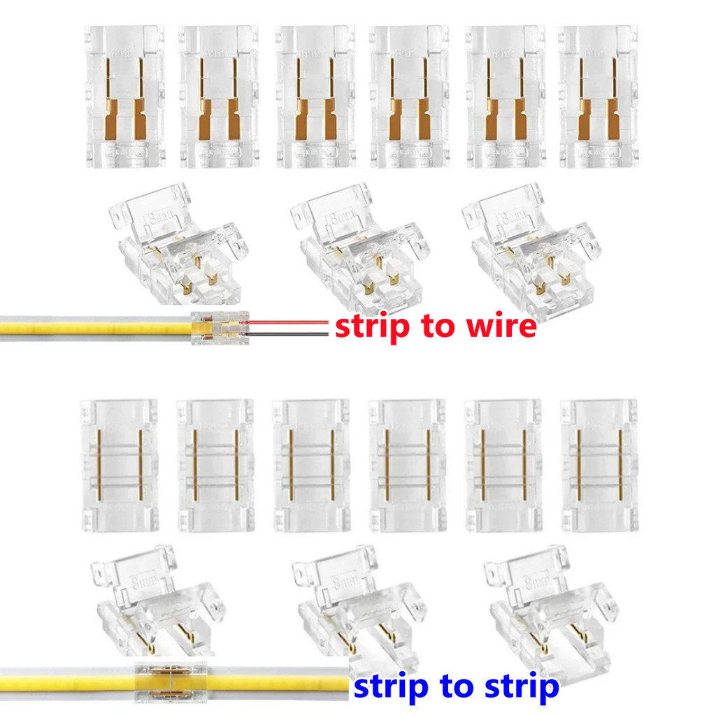 2pin/3pin/4pin 5 มม.8 มม.10 มม.COB LED Strip to Strip LED Connectors Strip to Wire การเชื่อมต่อ Sold