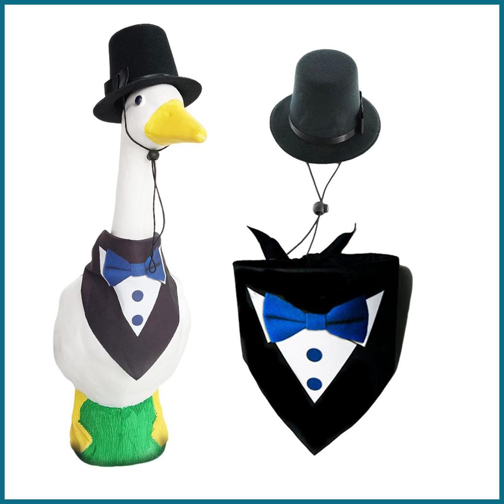 กลางแจ้ง Geese ชุด Geese รูปปั้นเครื่องแต่งกาย 23 นิ้วขนาดใหญ่ตกแต่งตัวเลข Ties สําหรับตกแต่งบ้าน lu