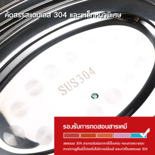 จานใส่ปลาวงรีสแตนเลส 304ถาดทรงรีก้นลึก พร้อมจานรอง ขนาด 22 24 27 30 32 35 40 ซม. เกรดอาหาร ใช้ได้ทั้งในครัวและร้านอาหาร