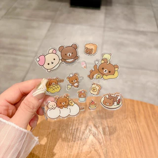 การ์ตูนส้อมปลานาฬิกาต้นไม้นาฬิกาตุ๊กตาหิมะตก แต่งตุ๊กตากระต่ายน่ารักเนยลูกแมวลูกแมวโปร่ง 3 มิติ