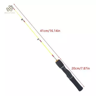 HELINYUE Ultralight มินิไม้เบ็ดตกปลาระบบหมุนและทอย ขนาด 60 ซม. พกพาสะดวก ใช้ในฤดูหนาว