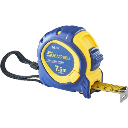 Jetjo Tools Blue Meter 3 System Lock 7.5x25mm 177425 JetjoTools 7.5 เมตร Triple Lock Meter | ตลับเมต