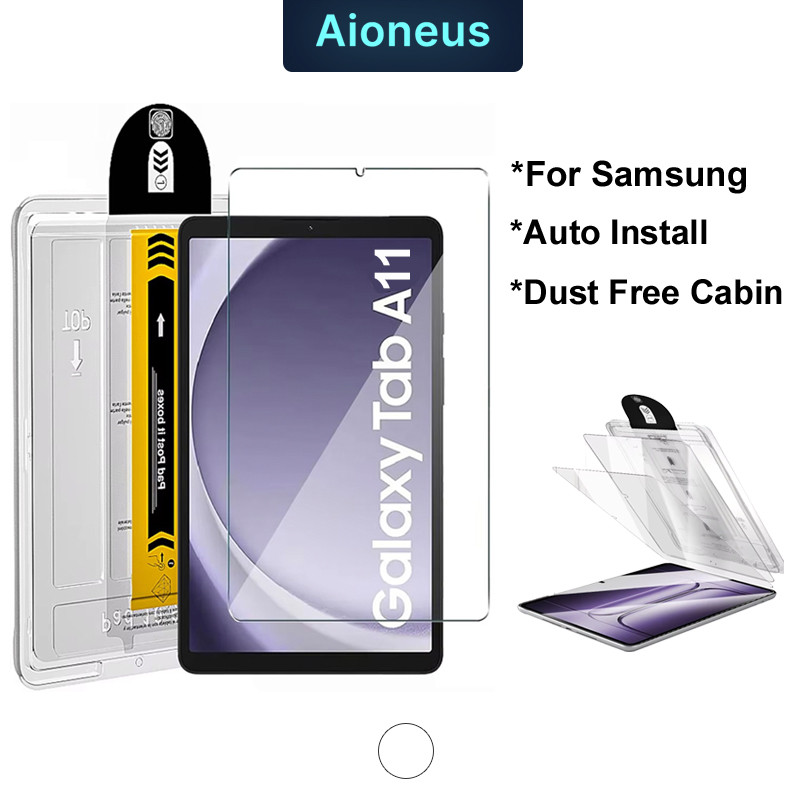 ฟิล์มกระจก Samsung Tab S10Lite S10FE S9FE A11 A9 ติดตั้งง่าย กรอบช่วยติด ฟิล์มกระจก กำจัดฝุ่นโดยอัตโนม