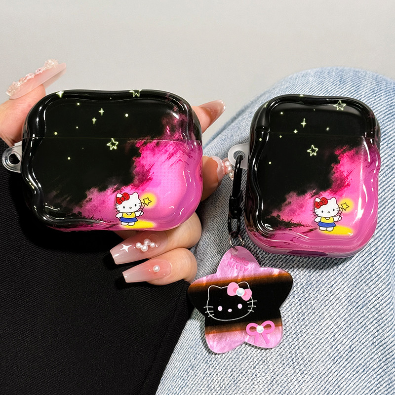การ์ตูนเสือดาวพิมพ์ Kitty สําหรับ airpodspro3 2025 เคสป้องกัน airpods4 เคสป้องกัน pro2 เคสหูฟังบลูทู