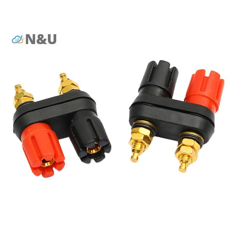 N&U ลําโพง Banana Plug Terminal Connector Banana Socket Dual Female Banana Plug สําหรับลําโพงเครื่อง