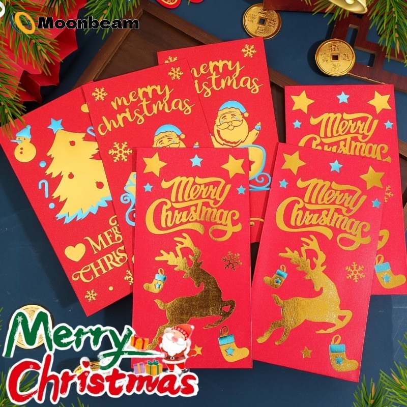 [บ้าน]ซองจดหมายสีแดงงานรื่นเริง 3-9 ชิ้นสําหรับของขวัญเงินสดคริสต์มาส | การใช้งานปาร์ตี้และการ์ด – กระเป๋าใส่กระดาษฟอยล์สีทองตกแต่งทนทาน