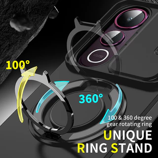 Vivo V60 V50 V40 Lite V40 Pro V50E สไลด์เลนส์กล้องแหวนป้องกันขาตั้งเคสโทรศัพท์แม่เหล็กขาตั้งเกราะกันกระแทกปกแข็งซิลิโคน
