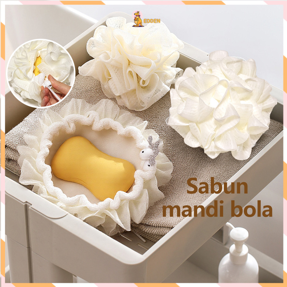Edden Bath Ball พัฟแต่งหน้า​​ ​​พร้อมกระเป๋าสบู่ฟองน้ําอาบน้ํา​​ มัลติฟังก์ชั่น
