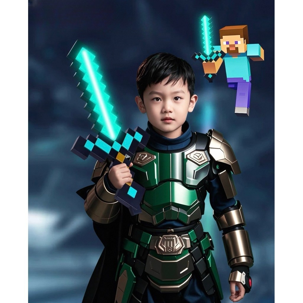 Minecraft Sword light 7 สี ฟิกเกอร์ Minecraft ไฟของเล่น Minecraft