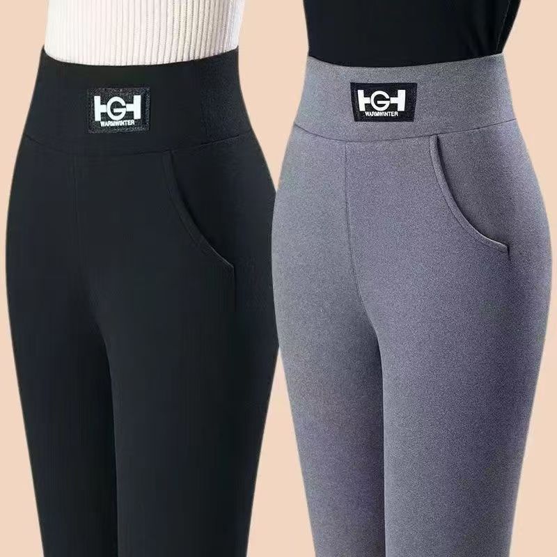 Velvet leggs for women's outer wear new style 2025 winter Velvet thick warm pants cotton pants tight