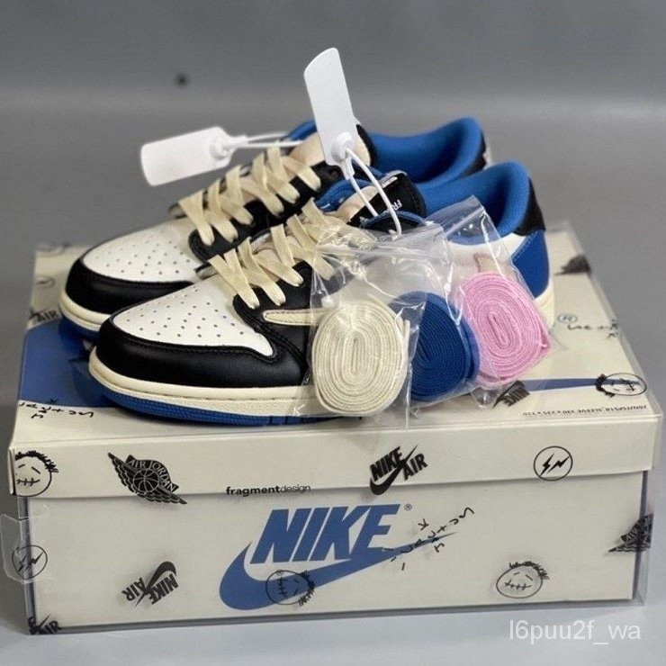 ขายเป็นโดนัท Air Jordan 1 low x traviscott X vanced blue military fragment