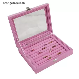 หรือกํามะหยี่แหวนกล่องเครื่องประดับแสดงกรณีการจัดเก็บออแกไนเซอร์แหวนต่างหูกล่องฝุ่นใสพลิกฝากล่องเครื่องประดับ เอ่อ
