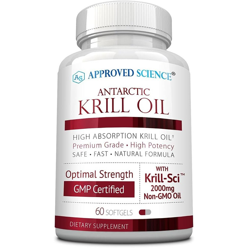 ได้รับการอนุมัติวิทยาศาสตร์ Krill Oil - 2000mg Antarctic Krill Oil, 650mcg Astaxanthin - 260mg DHA -