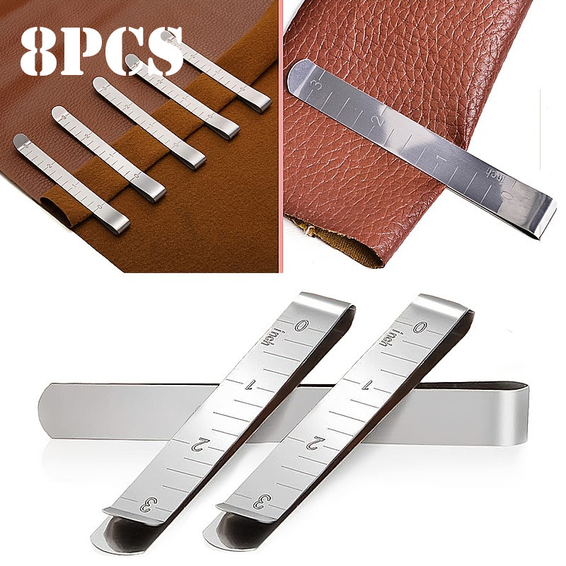 4/8pcs โลหะเย็บ Crimping คลิปสแตนเลสเย็บคลิปสําหรับ DIY เสื้อผ้าเย็บ Pinning เครื่องหมาย Quilting ไม้บรรทัดเครื่องมือ