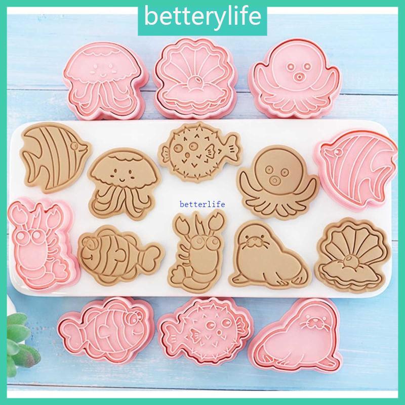 BTF แพ็ค 8 บิสกิตปั้นขนมตกแต่ง Moulds รูปสัตว์บิสกิต Moulds อุปกรณ์อบขนมเหมาะสําหรับบิสกิต