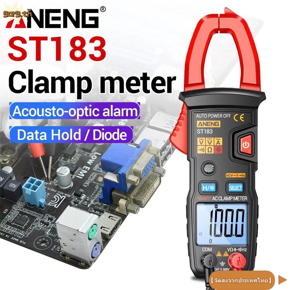 GORG Digital Clamp Meter, 6000 นับ DC/AC Tester มัลติมิเตอร์แบบดิจิตอล,มัลติฟังก์ชั่น Professional จอแสดงผล LED เครื่องทดสอบแรงดันไฟฟ้า