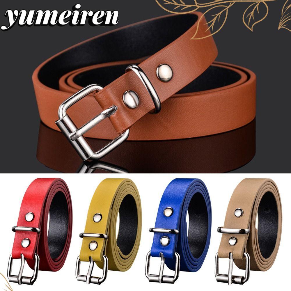 Yumeiren เด็กเข็มขัดหนังชายหญิง Retro Vintage สายรัดเอวบาง