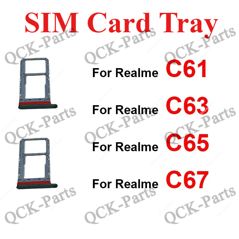 ซิมการ์ดถาดสําหรับRealme C61 C63 C65 C67 4G 5Gซิมการ์ดถาดใส่ซิมการ์ดReader Slotเปลี่ยนอะไหล่ซ่อม