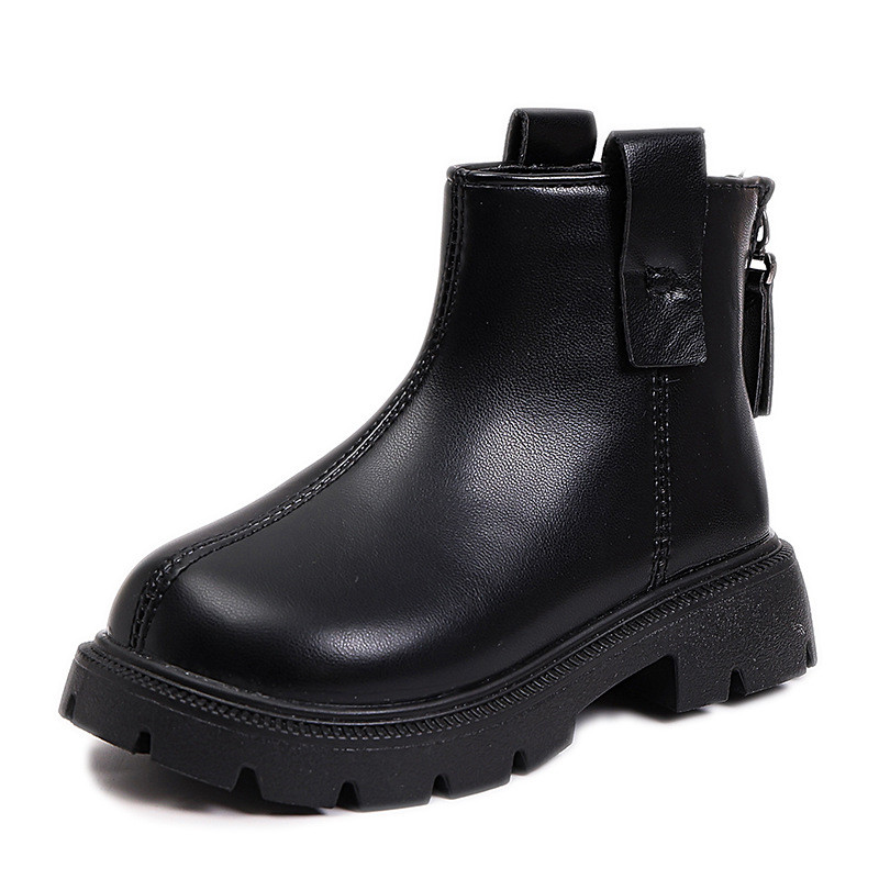 รองเท้าแฟชั่นฤดูใบไม้ร่วงสำหรับเด็กหญิง แบบมาร์ติน หนังแท้ พร้อมสต็อก