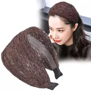 MUNDA ลูกไม้ตาข่ายผม Band, Headwear ลื่นกว้างด้านข้างผม Hoop, Elegant อุปกรณ์เสริมผมยืดหยุ่น Hollow ผู้หญิงลูกไม้ Hairbands สําหรับผู้หญิงสาว