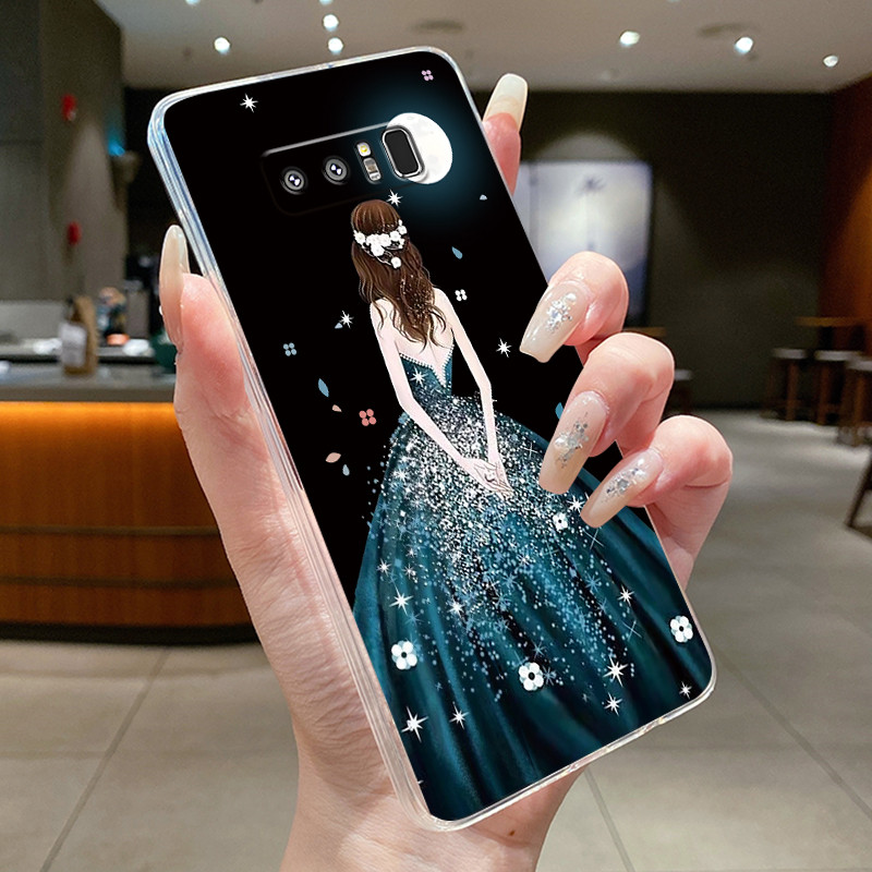 สําหรับ Samsung Galaxy Note8 Note9 ดอกไม้สวยผีเสื้อเคสโทรศัพท์สําหรับ Samsung Note 8 Note 9 ซิลิโคนอ่อนนุ่มโปร่งใส TPU Jelly Cover - รูปที่ 3