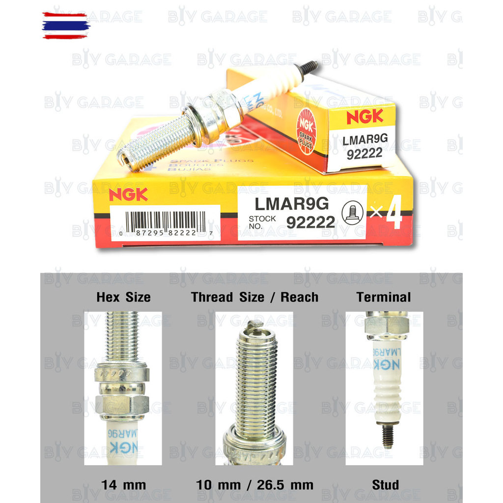 NGK หัวเทียน ขั้ว Nickel LMAR9G ใช้สำหรัรถยนต์ Kawasaki KLX230 Ninja400 Z400 - Made in Japan