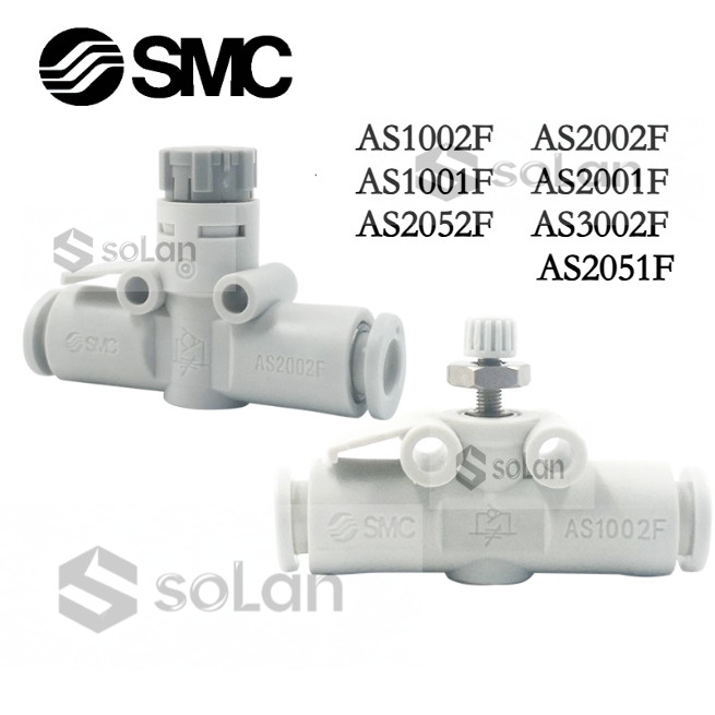 SMC ความเร็ววาล์วปีกผีเสื้อ AS1002F-AS2002F-AS1001F-AS2001F-04-06 AS2052F-AS3002F-AS2051F-06-08 AS30