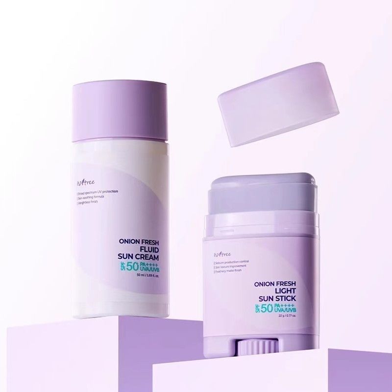 สินค้าใหม่พร้อมสต็อกเกาหลี ientree Purple Onion Light Print Sunscreen Cream 50ml Onion Light Oil Con