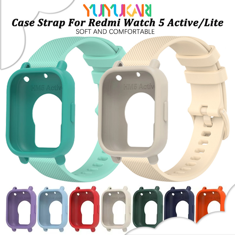 สายรัดกล่องซิลิโคนสำหรับ for Smartwatch Redmi Watch 5 ฝาครอบยางที่ใช้งานได้สำหรับ for Xiaomi Redmi Watch 5 Lite