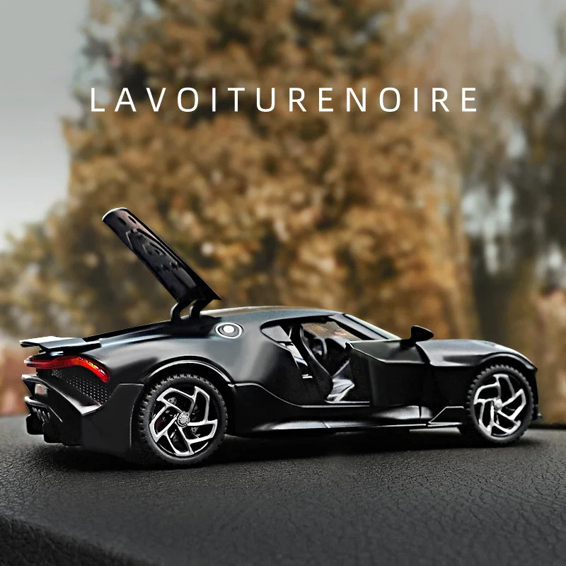 1:32 Bugatti La Voiture Noire Black Dragon Supercar ของเล่นรถ Diecasts & Toy Vehicles รถรุ่นของเล่นส
