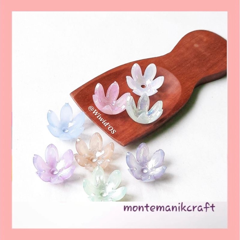 BEADS (12 ชิ้น) ดอกชามใส BEADS AB 18 mm MONTEMALINIK CRAFT