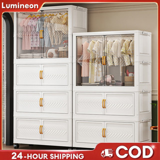 𝑳𝑴 Foldable Cabinet for Clothes with Big Wheels Storage Organizer Durabox Plastic Wardrobe
