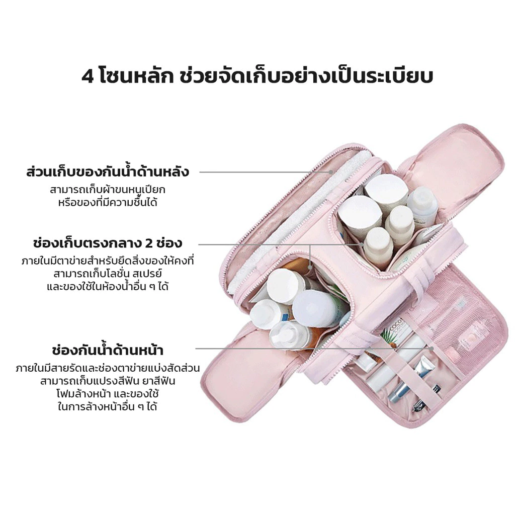 LOFTHOME กระเป๋าเครื่องสำอางค์ ขนาดใหญ่ ช่วยจัดเก็บอย่างเป็นระเบียบ ใช้เก็บเครื่องสำอาง สกินแคร์ thumbnail 8