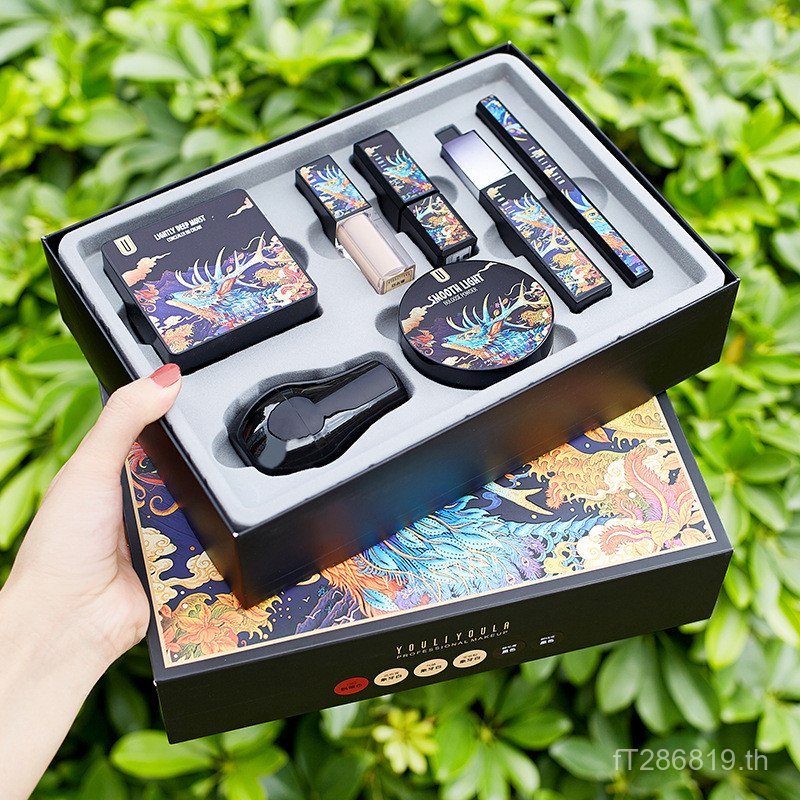 Uli Fixing Powder ลิปสติกคอนซีลเลอร์ Liquid Mushroom Head Ula มาสคาร่าชุดเจ็ดชิ้น Air Cushion อายไลเ