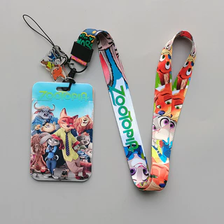 การ์ตูนแอนิเมชั่น Zootopia Student Bus Card Holder Subway ID Card โพลีเอสเตอร์ Lanyard ABS Holder ของขวัญ