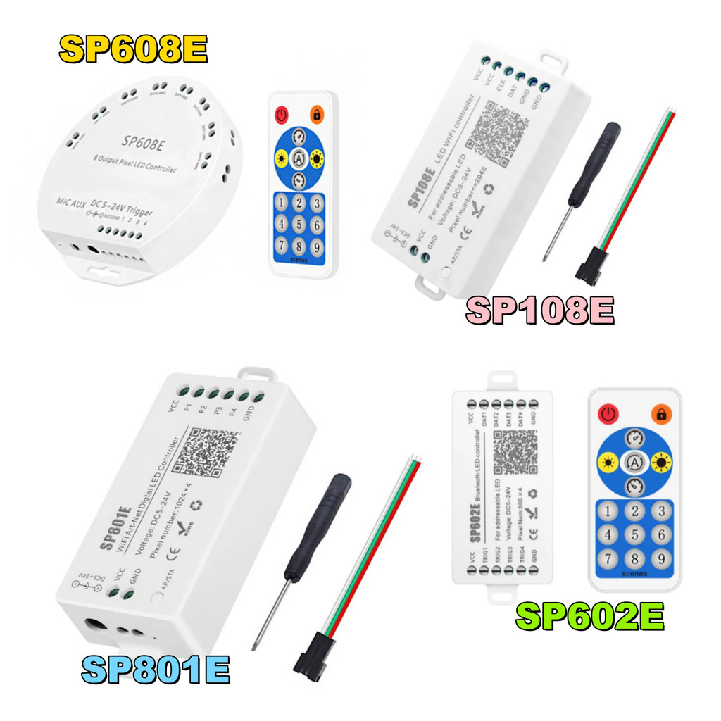 SP801E Wifi Art-Net LED Controller โมดูลแผง LED WS2812B WS2811 แถบไฟไร้สาย DC5-24V