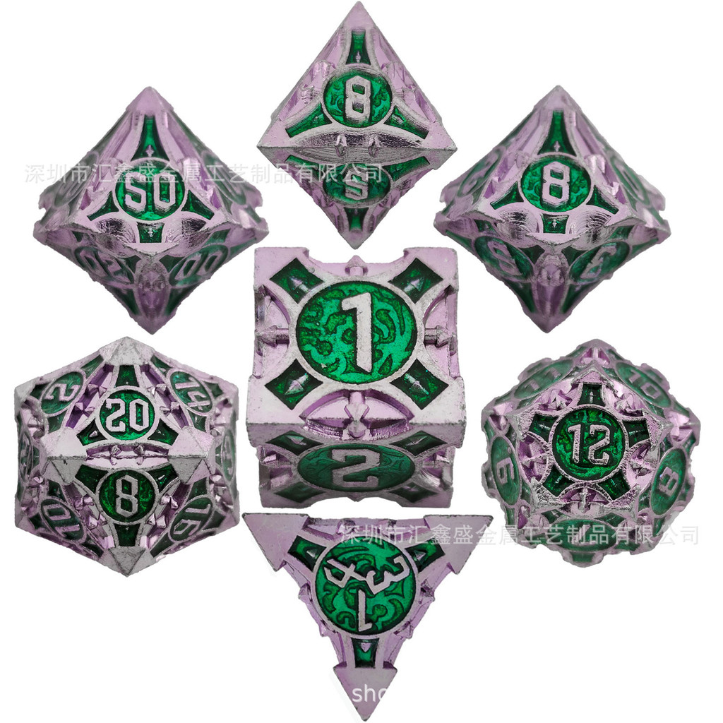โลหะ DICE ชุด TRPG บทบาทเล่น D6 เกมกระดาน DND Dungeon และ Dragon D20 DICE DICE