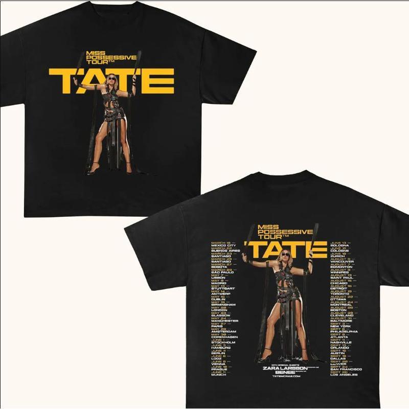 คอนเสิร์ต Tate McRae, เสื้อ Tate McRae Miss Possessive Tour ผ้าฝ้าย เสื้อผ้าผู้ชาย