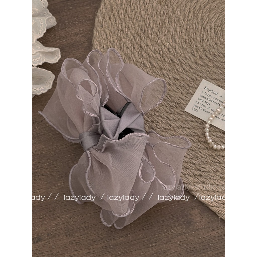 นําเข้าผ้าออร์แกนซ่าโบว์จับคลิปด้านหลังหัวปลาฉลามคลิปจับกิ๊บติดผมแน่นผมจับผู้หญิงgt888.ว202511181206