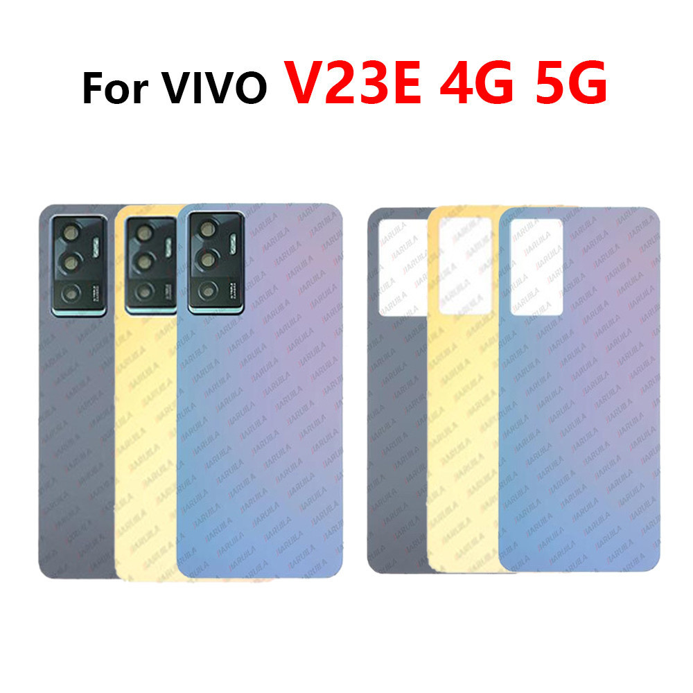 สําหรับ Vivo V23E 4G 5G V2126 ฝาหลังแบตเตอรี่ด้านหลังกรณี + กรอบกล้องอะไหล่