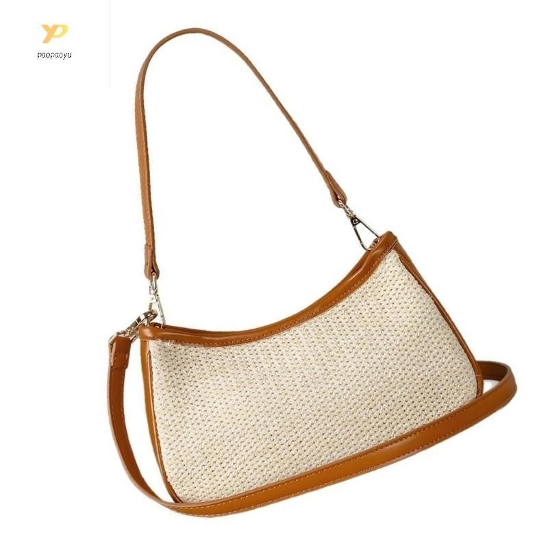 Pmy Friendly Straw Handbag Casual Shoulder Bag For Relaxed Beach Day