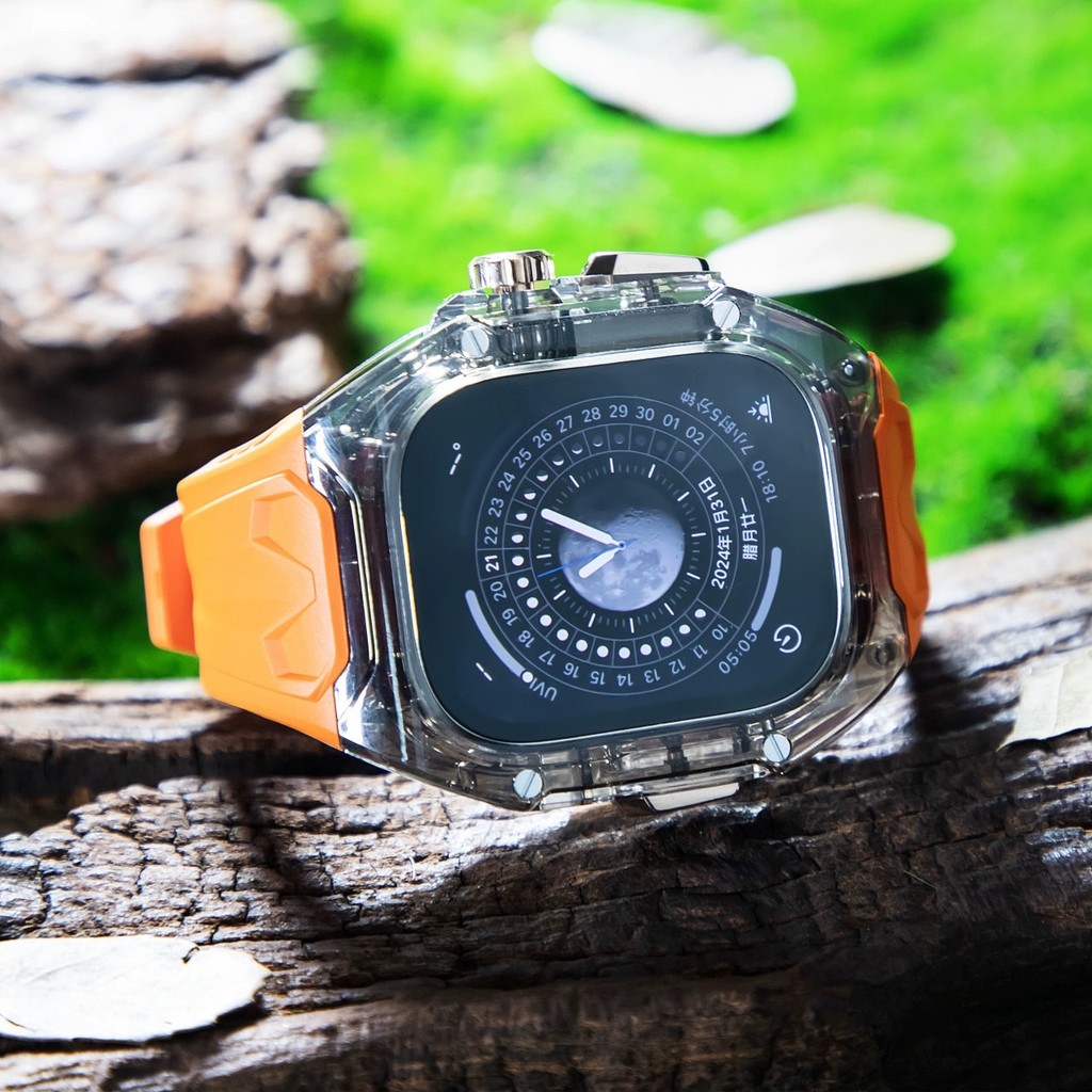 ZMZ สายพร้อมเคสพรีเมี่ยม กล่องส้ม กรอบใส กรอบดำ ขนาด 44/45mm 46mm 49mm สายSmartwatch